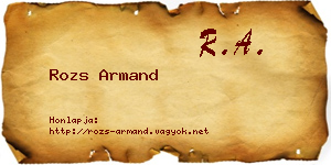 Rozs Armand névjegykártya