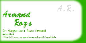 armand rozs business card